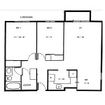 Ottawa East 2 Bedroom Apartment Floorplan