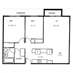 East Ottawa 2 Bedroom Apartment Floorplan